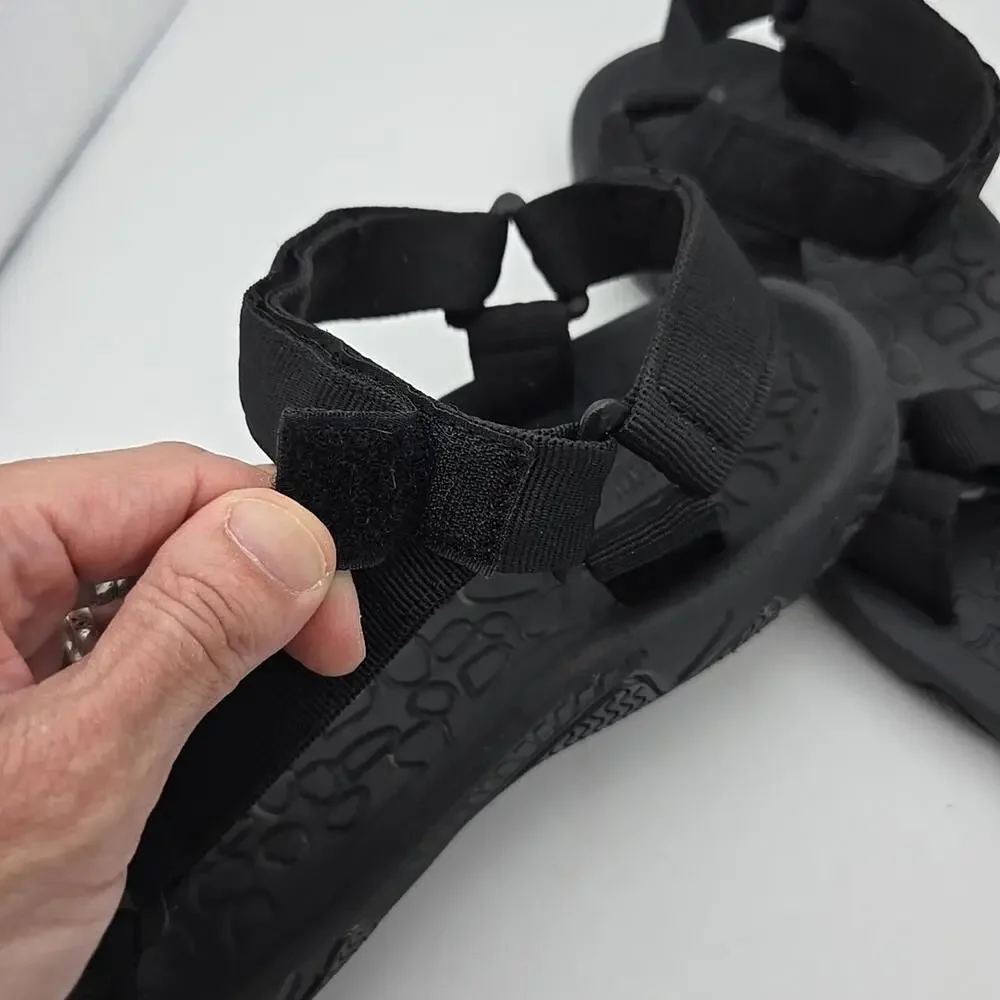 KHOMBU Mens' Will ADJUSTABLE STRAPS SANDALS Black Size 12